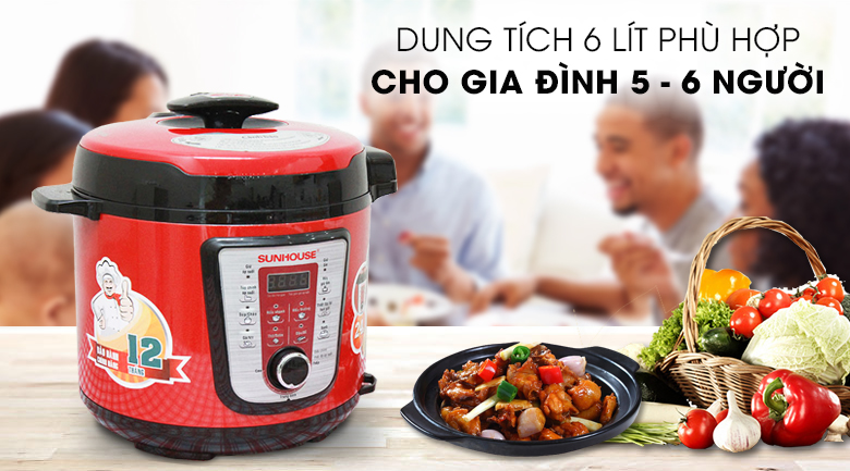 Nồi áp suất điện Sunhouse SHD 1767 6 lít