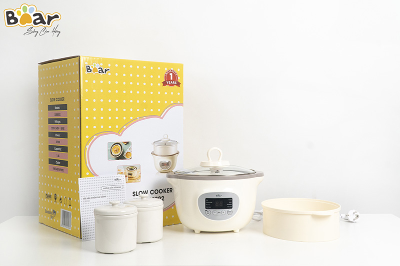 Nồi nấu cháo chậm Bear 0,8 Lít