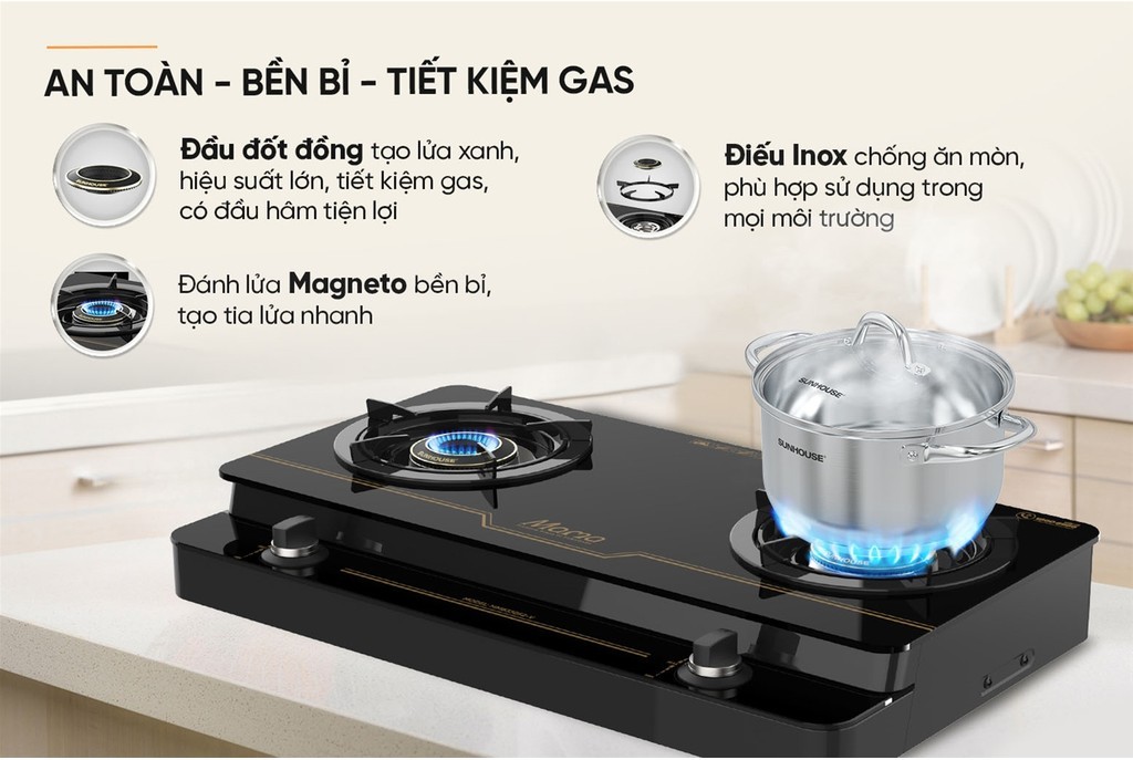 Bếp gas dương kính Sunhouse MMB33052-V