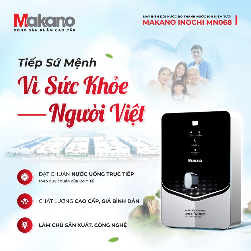 Máy biến đổi nước RO thành nước Ion kiềm tươi Daikiosan DN068
