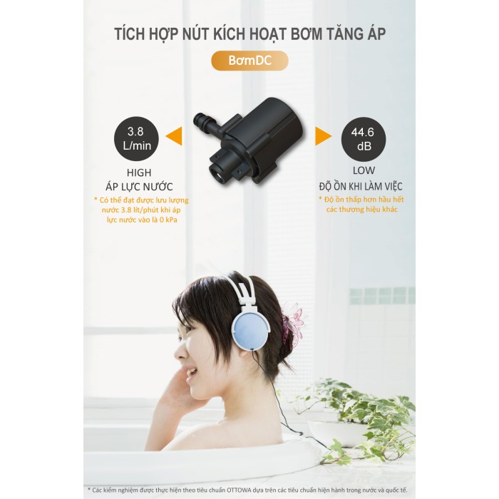 Máy nước nóng trực tiếp có bơm trợ lực OTTOWA TC45P02