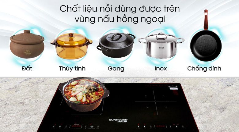 Bếp từ hồng ngoại lắp âm Sunhouse Mama SHB 9100
