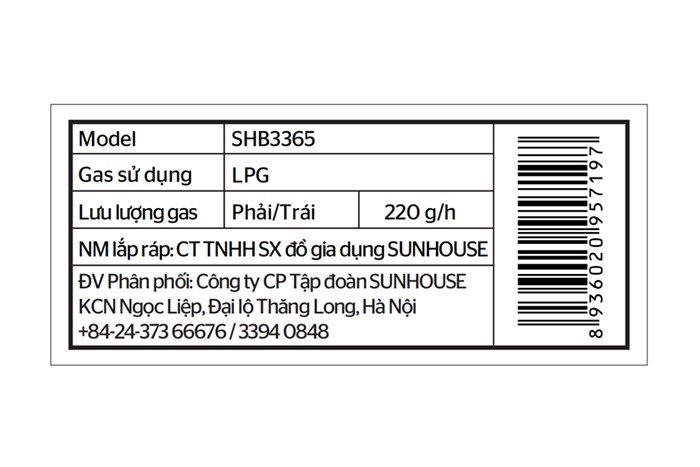 Bếp ga đôi Sunhouse SHB3365