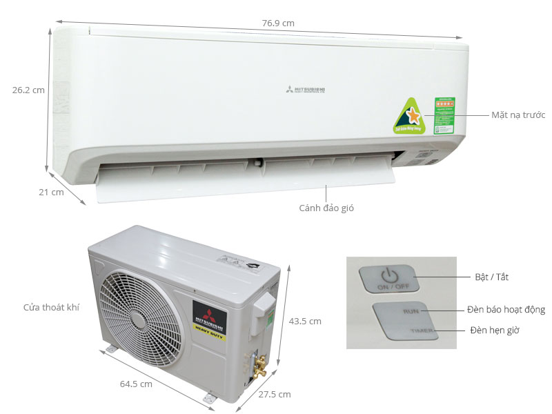 Điều hòa Mitsubishi Heavy 18000BTU 1 chiều inverter SRK/SRC18YYP-W5