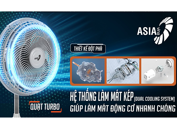 Quạt đứng ASIAvina TURBO PLUS VY639792 - Xám - 90W