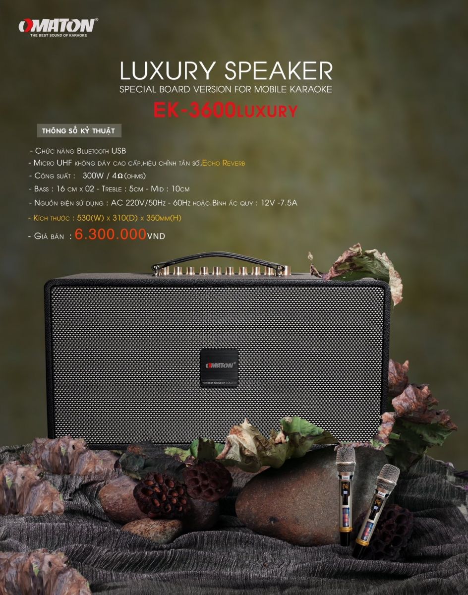 LOA XÁCH TAY OMATON EK 3600 LUXURY 1,6 TẤC 300W