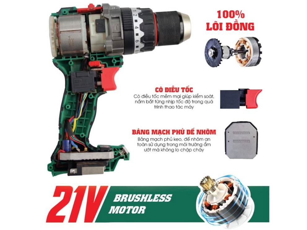 Máy khoan pin Workfix WF-ID160AK - 13mm