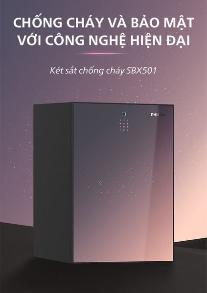 Két sắt nhập khẩu thông minh chống cháy Philips SBX501-5C0