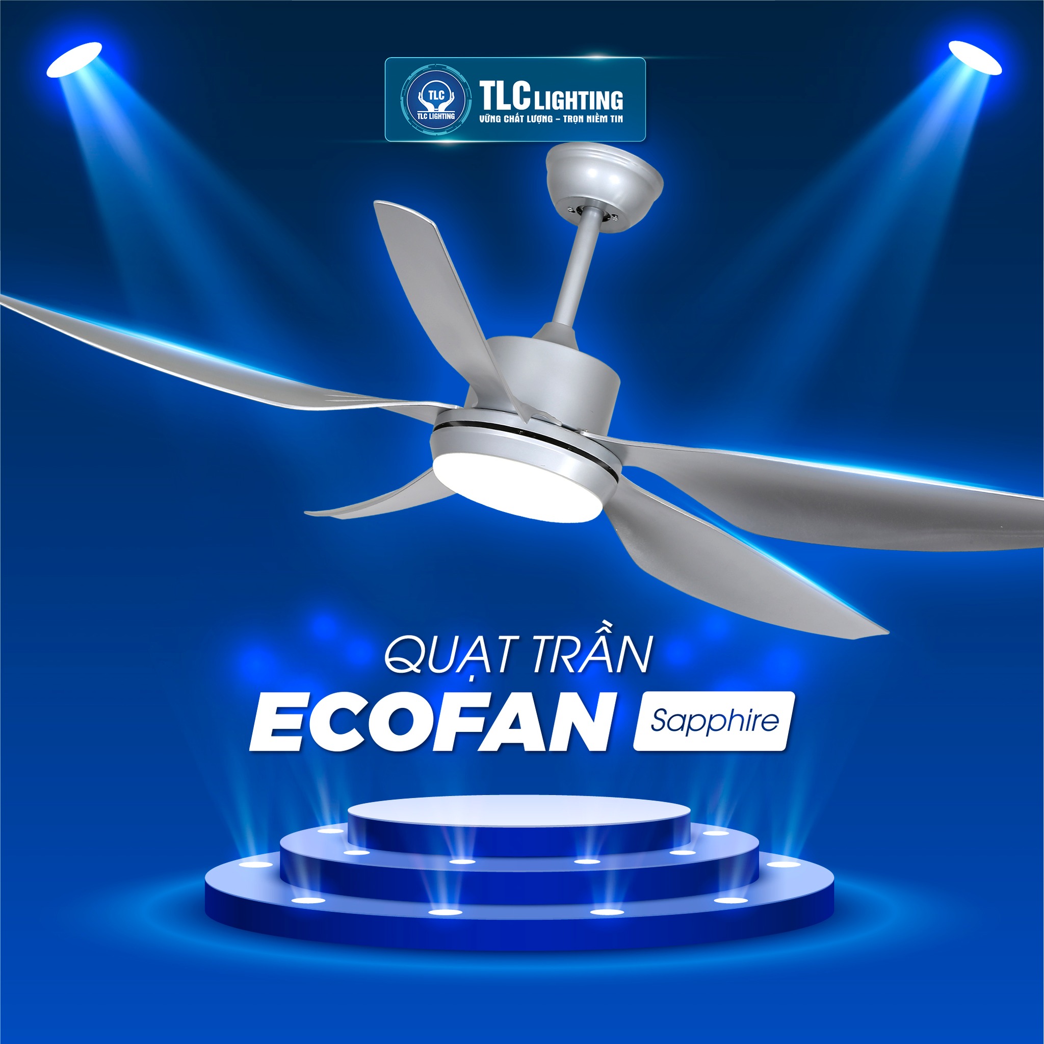 Quạt trần TLC ECOFAN Sapphire – Cánh màu bạc